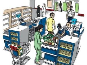 Abu Dhabi police released these cartoons to illustrate the moment a shoplifter swallowed the fake notes