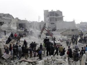 موقع هجوم بصاروخ في حلب يوم الثلاثاء
