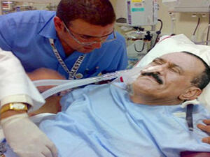 Yemen's Ali Abdullah Saleh photo-shopped for illustrative purposes to go with fictional sketch 'In the Waiting Room with Saleh'