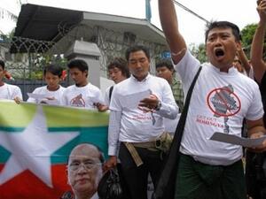 The anti-Rohingya protests continue in Myanmar