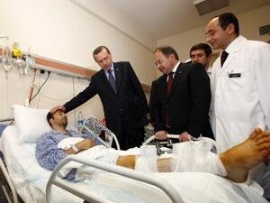 Turkish PM visits injured man from flotilla raid