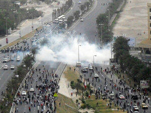 Bahrain authorities have used an unprecedented amount of tear gas to crackdown on anti-government protests, with more than 39 people dying from tear gas-related attacks since 2011 (AFP/Getty Images)