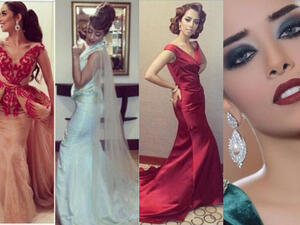 بلقيس بطلة أنيقة مستوحاة من الستينات ومكياج جميل