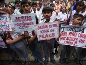 تظاهرة لمسيحيين في كالكوتا شرق الهند