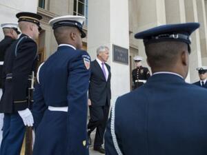 Chuck Hagel, left, with U.S. President Barack Obama.