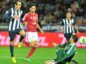 ديلغادو يسجل هدف مونتيري الثاني في مرمى أبو السعود حارس الأهلي