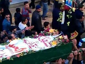 لقطة عن موقع يوتيوب لتشييع مدني قتل في درعا