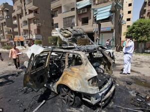 Car bombs in Cairo's Nasr City previously targeted the Interior Minister Mohammed Ibrahim earlier this year (Courtesy of the Daily Mail/European Pressphoto Agency)