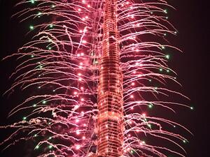 The fireworks display at Burj Khalifa in Dubai in 2013. (Image: Facebook)