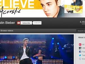 For internet talents wishing for the “YouTuber-turned-celebrity” dream to come true, just like that of American pop sensation Justin Beiber, Google says it can offer a helping hand. (Snapshot: Beiber's YouTube page)