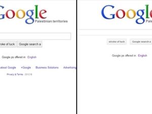 Google's previous tagline on the left and current tagline on the right. (Photo courtesy: BBC)