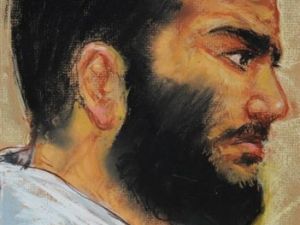 رسم للكندي عمر خضر في غوانتانامو 
