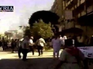 صورة من تسجيل فيديو لتظاهرات في مدينة حماة