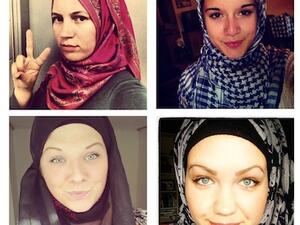 Women across Sweden donned a hijab regardless of their religion in solidarity with a young pregnant  woman who was attacked in Stockholm on Monday. (Images via Instagram/Al Bawaba)