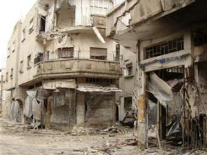 منازل مدمرة في حمص 