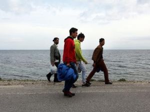 مهاجرون في جزيرة ليسفوس اليونانية
