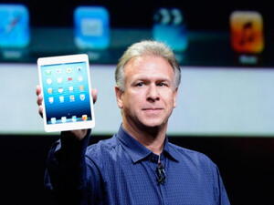 Phil Schiller, Apple Senior Vice President of Worldwide product marketing, with the new  iPad Mini