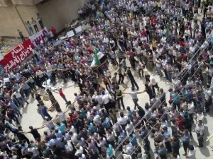 تظاهرة مناهضة للنظام قرب دمشق