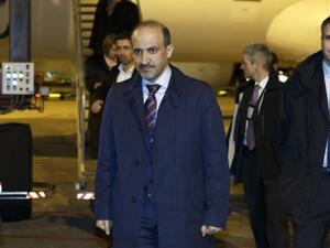 The leader of the Syrian opposition National Coalition Ahmad Jarba arrived in Switzerland earlier this week (Salvatore Di Nolfi/AFP)