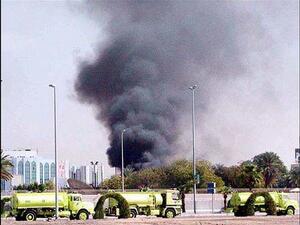 Smoke billows outside the US Consulate in Jeddah in 2004. One man has been sentenced to death over his involvement in attacks, in which nine people died. (Image courtesy of worldonline.com)