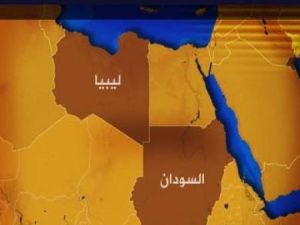 خارطة توضح ملتقى الحدود الليبية السودانية