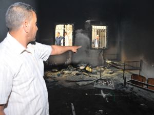 موقع الهجوم في مركز للشرطة بطرابلس
