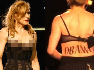 Madonna displays her 'Obama' back for Washington DC
