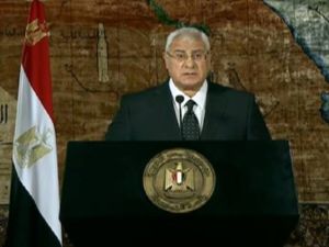 الرئيس المصري الانتقالي عدلي منصور