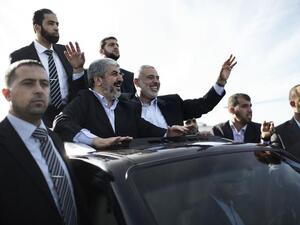 Khaled Meshaal on first-ever Gaza visit (Photo: Marco Longari / AFP)