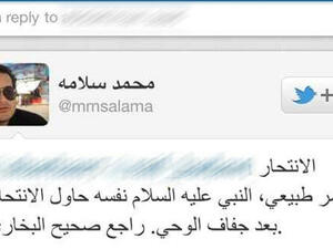 إحدى تغريدات محمد سلامه المثيرة للجدل على تويتر