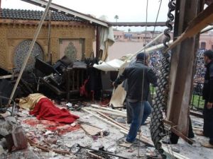 موقع التفجير في مراكش
