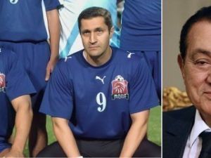 صورتان للرئيس المصري السابق حسني مبارك (يمين) ونجليه جمال (يسار) وعلاء
