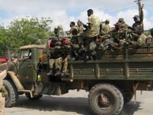شاحنة تقل جنودا اثيوبيين في العاصمة الصومالية مقديشو