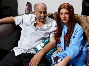 Nakoula Basseley Nakoula on the set of film 'Innocence of Muslims' with actress Anna Gurji (Nick Stern / The Daily Mail)