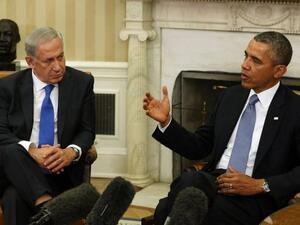 الرئيس الاميركي باراك اوباما مستقبلا رئيس الوزراء الاسرائيلي بنيامين نتانياهو في البيت الابيض
