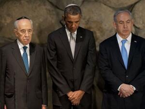 اوبامايتوسط بيريز ونتانياهو 