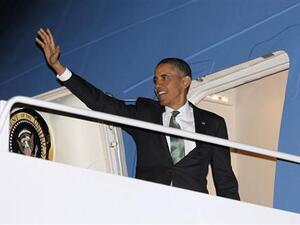 الرئيس الامريكي باراك اوباما يغادر واشنطن في طريقه الى اسرائيل