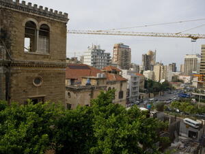 Old bricks and metal cranes, the battle has begun in Beirut. (Getty images)