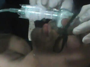 Pictured: Patient in Homs allegedly suffering from gas poisoning. (Screen grab taken from Youtube)
