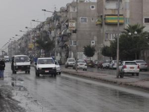 Inclement weather in Alexandria.  The weather creates the only storm at Egypt's first round of elections which otherwise go off better than expected.
