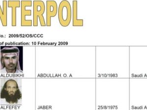 نشرة للانتربول لمطلوبين سعوديين
