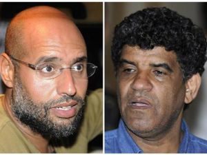 صورة مجمعة من ارشيف رويترز لسيف الاسلام القذافي (الى اليسار) عبد الله السنوسي 
