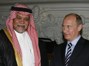Russia's Putin and KSA's Prince Bandar previously met in July to discuss the war in Syria (Alexey Druzhinin/RIA Novosti)