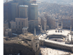 A sky view of Mecca, Saudi Arabia