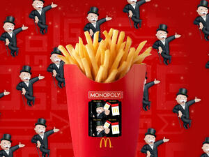 Monopoly money at McDonald's equals free fries!