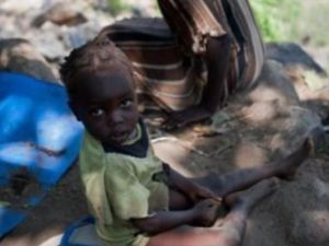 لاجئون في جبال النوبة في السودان فرارا من جنوب كردفان التي قصفتها القوات الحكومية في مطلع تموز/يوليو
