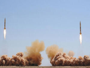 Screenshot from one of the videos purporting to show incendiary missiles in use in Syria 