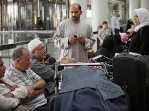 Hajj pilgrims wait at Beirut airport (Photo: Mahmoud Kheir)