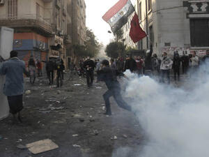 Tear gas was used to stop Islamist students from assembling Saturday as part of Egyptian authorities' security initiative ahead of Sunday's October war anniversary (Courtesy of CNN)