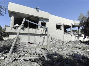 A house in Tripoli after being hit by a missle.